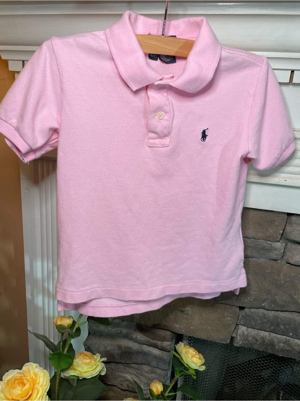 Polo by Ralph Lauren Light Pink Boys' Polo with Navy Logo